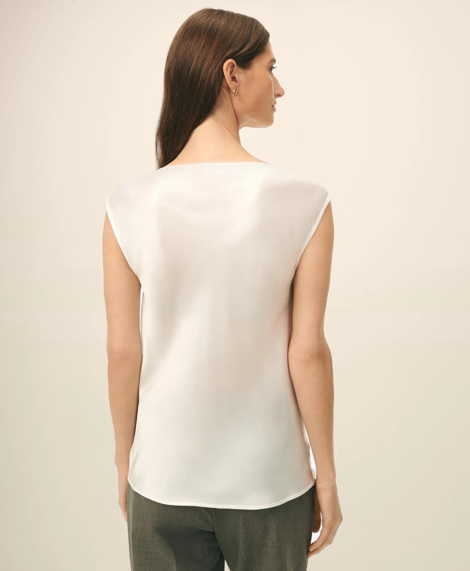 Cowl Neck Blouse in Washable Silk Charmeuse, image 2