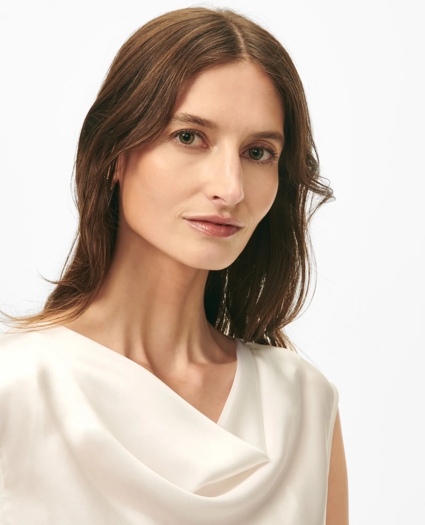 Cowl Neck Blouse in Washable Silk Charmeuse, image 3