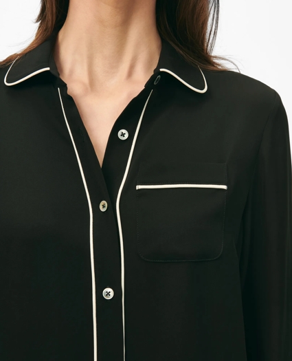 Contrast Detail Blouse in Silk Georgette, image 3