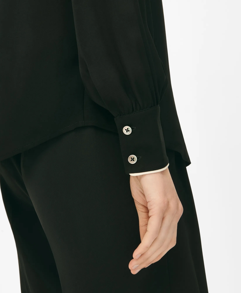 Contrast Detail Blouse in Silk Georgette, image 5