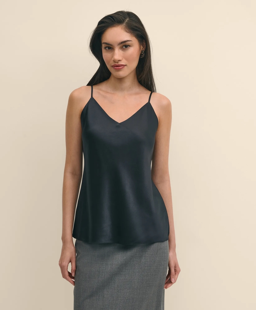 V-Neck Cami in Washable Silk Charmeuse, image 2