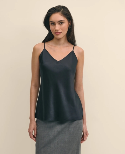 V-Neck Cami in Washable Silk Charmeuse, image 2