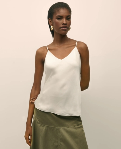 V-Neck Camisole in Washable Silk Charmeuse, image 3