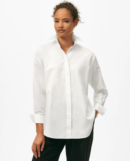 Relaxed Shirt in Supima® Cotton Sateen, image 1