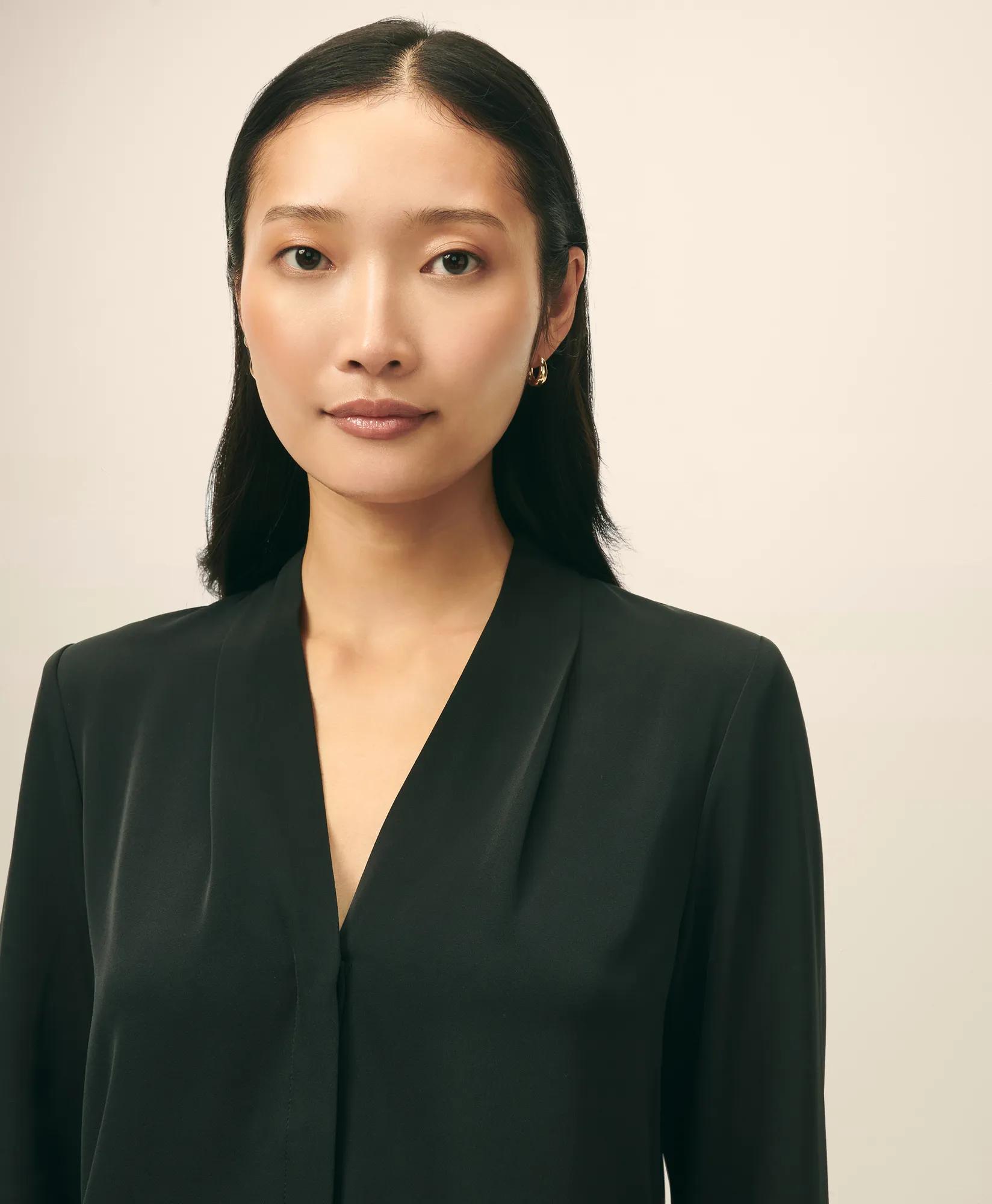 Concealed-Placket Blouse in Crepe, image 2