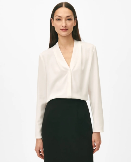 Concealed-Placket Blouse in Crepe, image 1