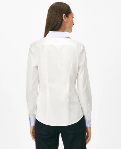 Fitted Contrast Collar & Cuff Shirt in Stretch Supima® Cotton, image 4