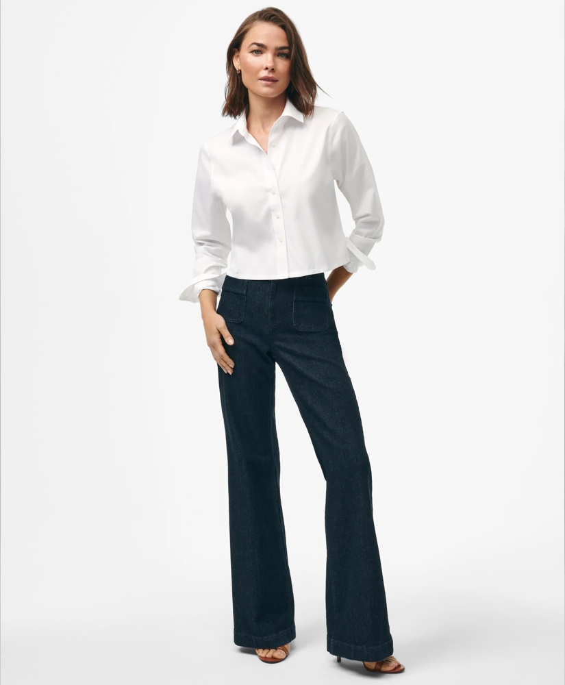 Cropped Shirt in Stretch Supima® Cotton, image 1