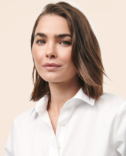 Cropped Shirt in Stretch Supima® Cotton, image 2