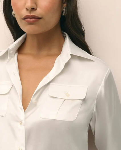 Relaxed Utility Blouse in Washable Silk, image 3