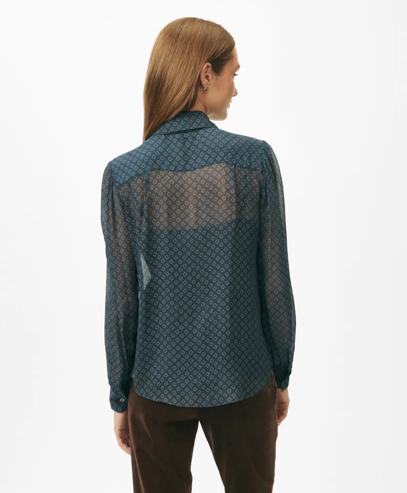Removable Tie-Neck Blouse in Foulard Chiffon with Removable