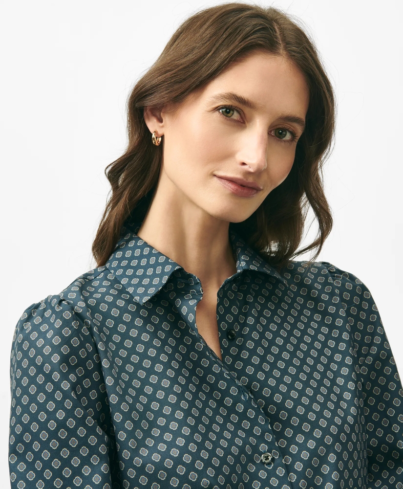 Blouson Sleeve Shirt in Stretch Supima® Cotton, image 2