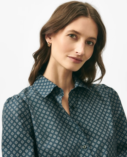Blouson Sleeve Shirt in Stretch Supima® Cotton, image 2