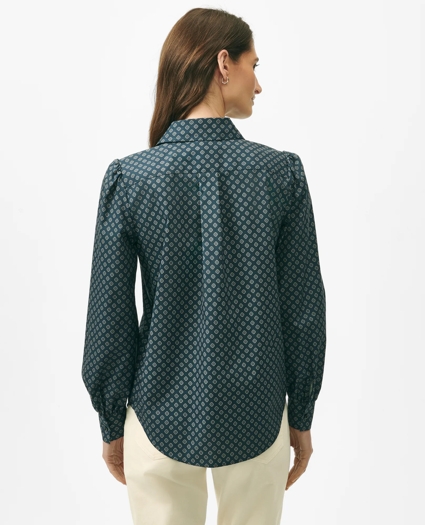Blouson Sleeve Shirt in Stretch Supima® Cotton, image 3