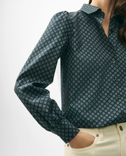 Blouson Sleeve Shirt in Stretch Supima® Cotton, image 4