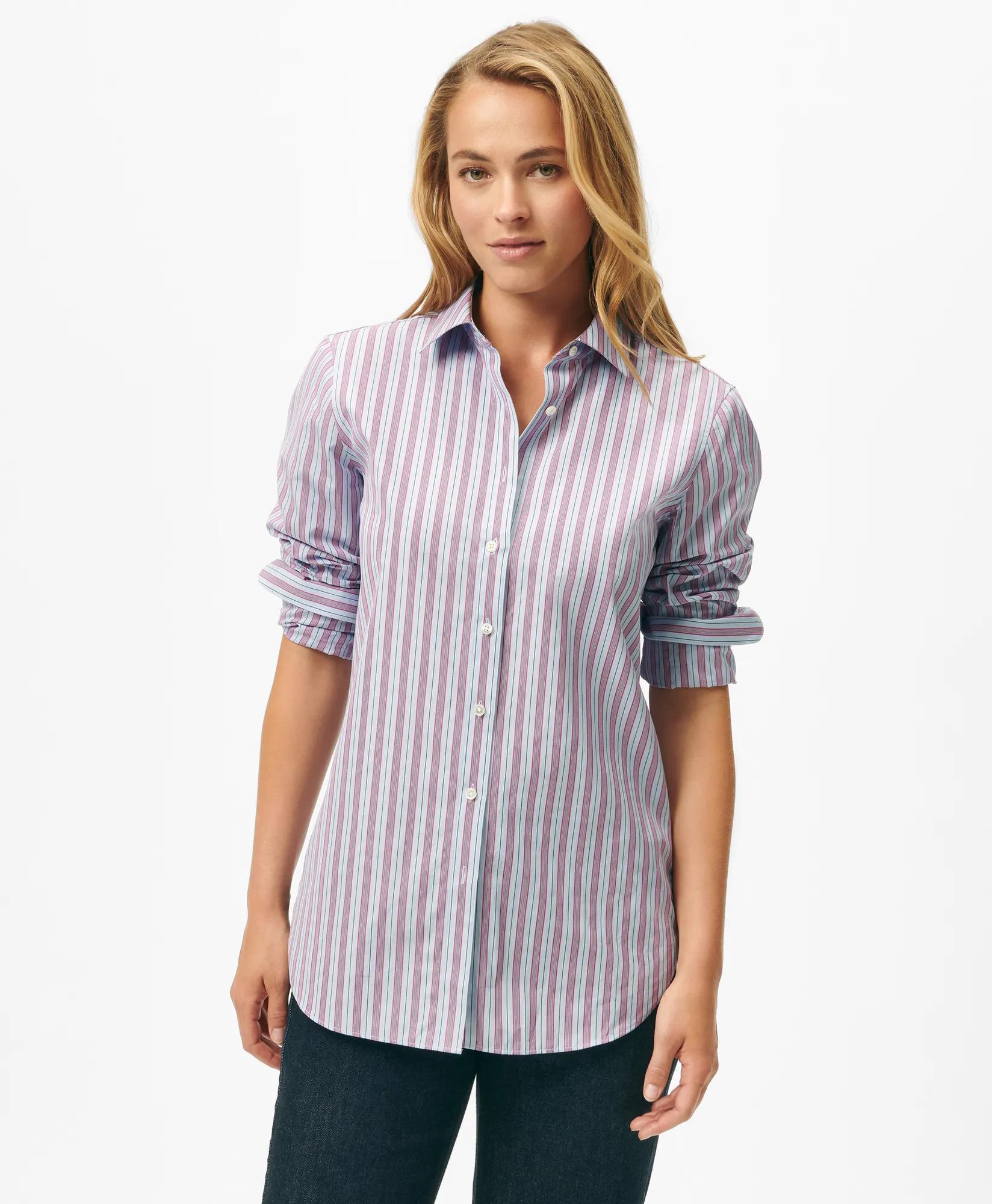 Thomas Mason X Luxury Cotton Shirt in Multistripe
