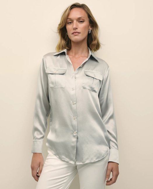 Relaxed Utility Blouse in Washable Silk