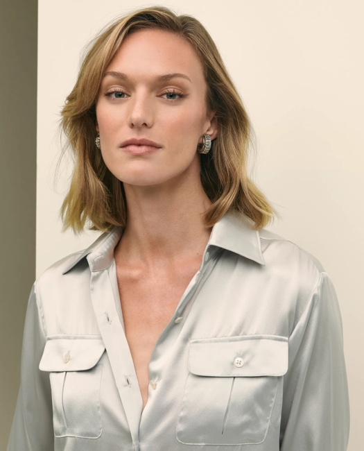 Relaxed Utility Blouse in Washable Silk