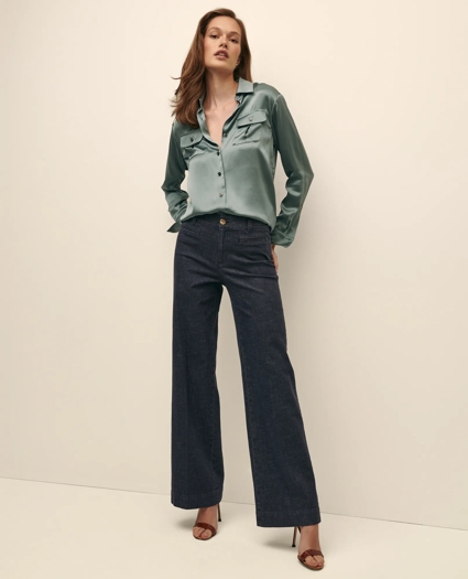 Relaxed Utility Blouse in Washable Silk, image 1