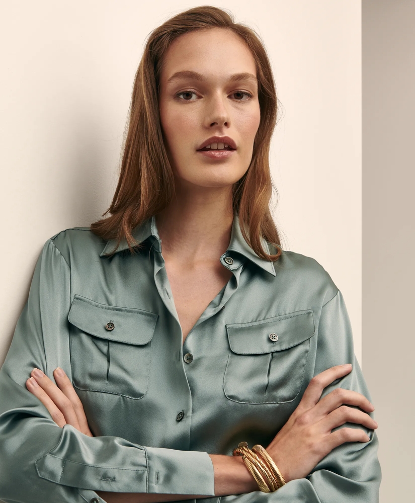 Relaxed Utility Blouse in Washable Silk, image 2