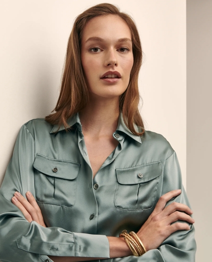 Relaxed Utility Blouse in Washable Silk, image 2