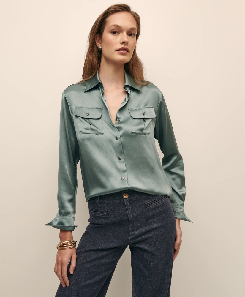 Relaxed Utility Blouse in Washable Silk, image 3