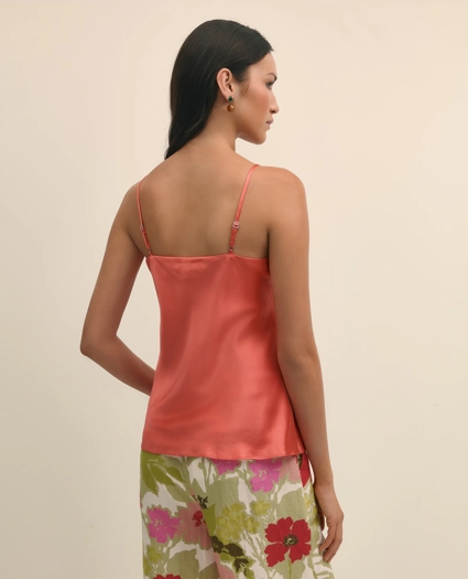 V-Neck Cami in Washable Silk Charmeuse, image 3