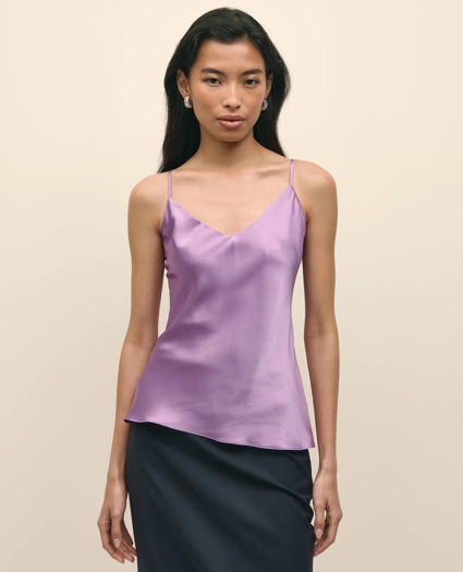 V-Neck Cami in Washable Silk Charmeuse, image 2