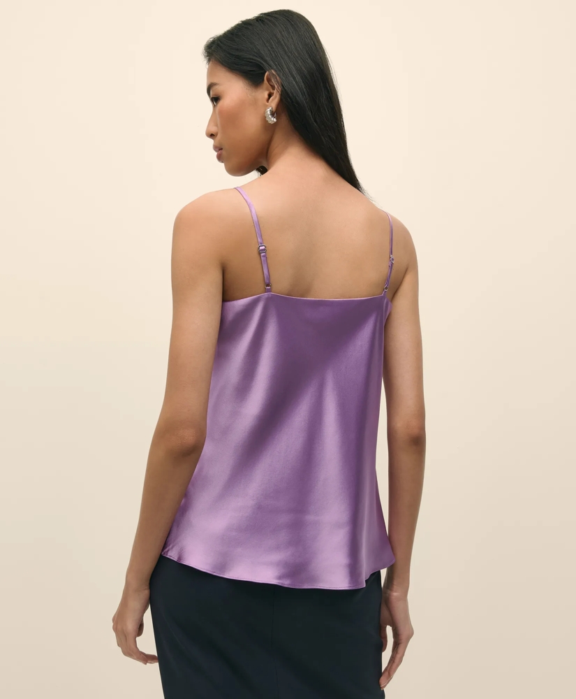 V-Neck Cami in Washable Silk Charmeuse, image 3