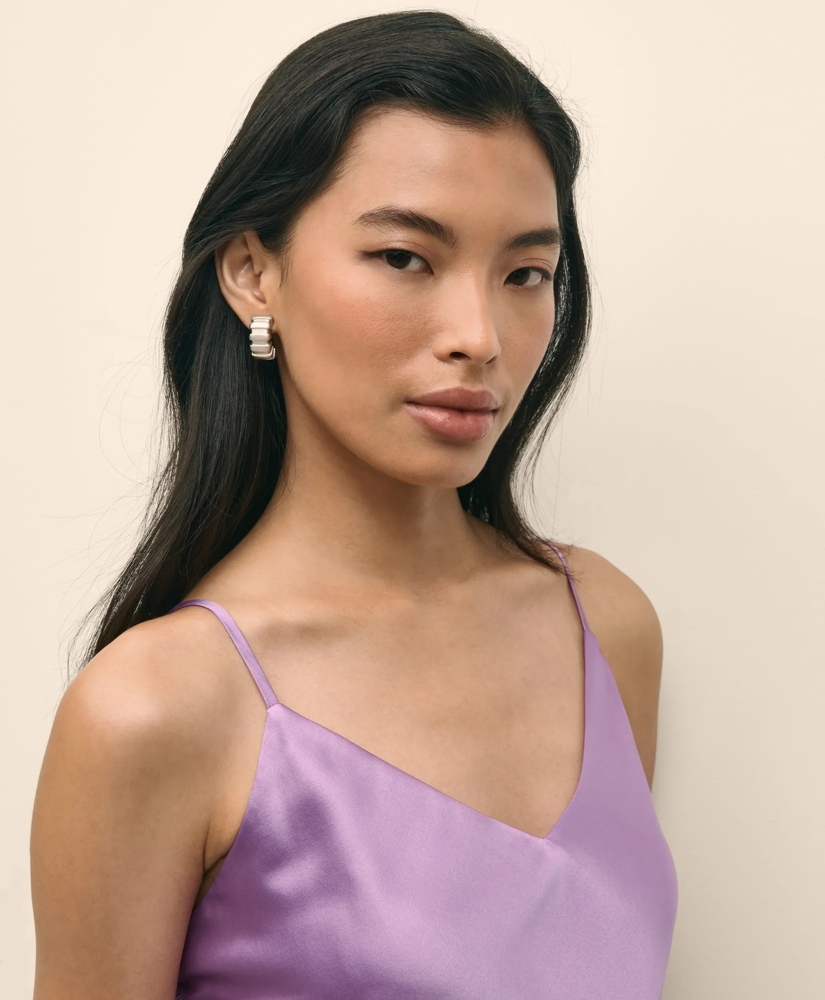 V-Neck Cami in Washable Silk Charmeuse, image 4