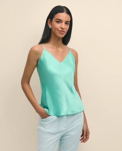 V-Neck Camisole in Washable Silk Charmeuse, image 1