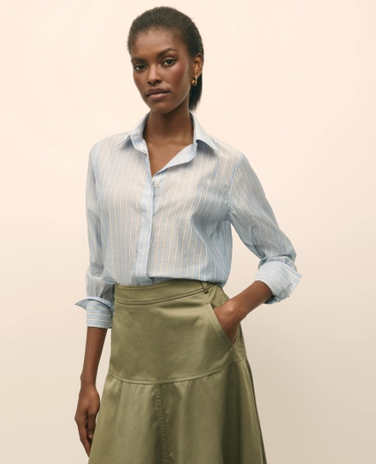 Classic Fit Cotton-Silk Shirt, image 1