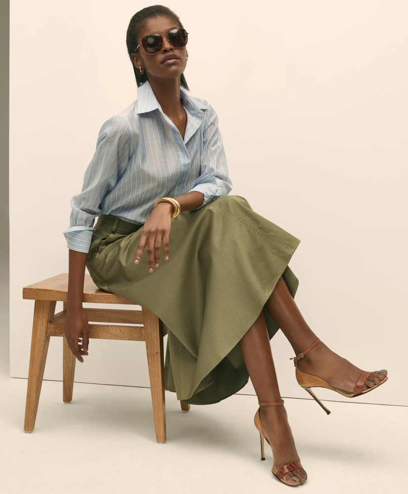 Classic Fit Cotton-Silk Shirt, image 3