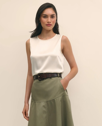 Sleeveless Shell in Washable Silk, image 1