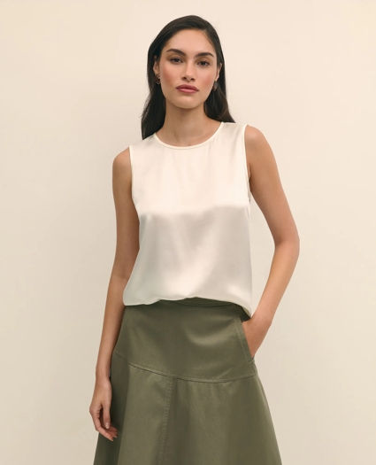 Sleeveless Shell in Washable Silk, image 4