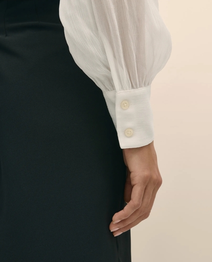 Sheer Pleated Ruffle Detail Blouse, image 4