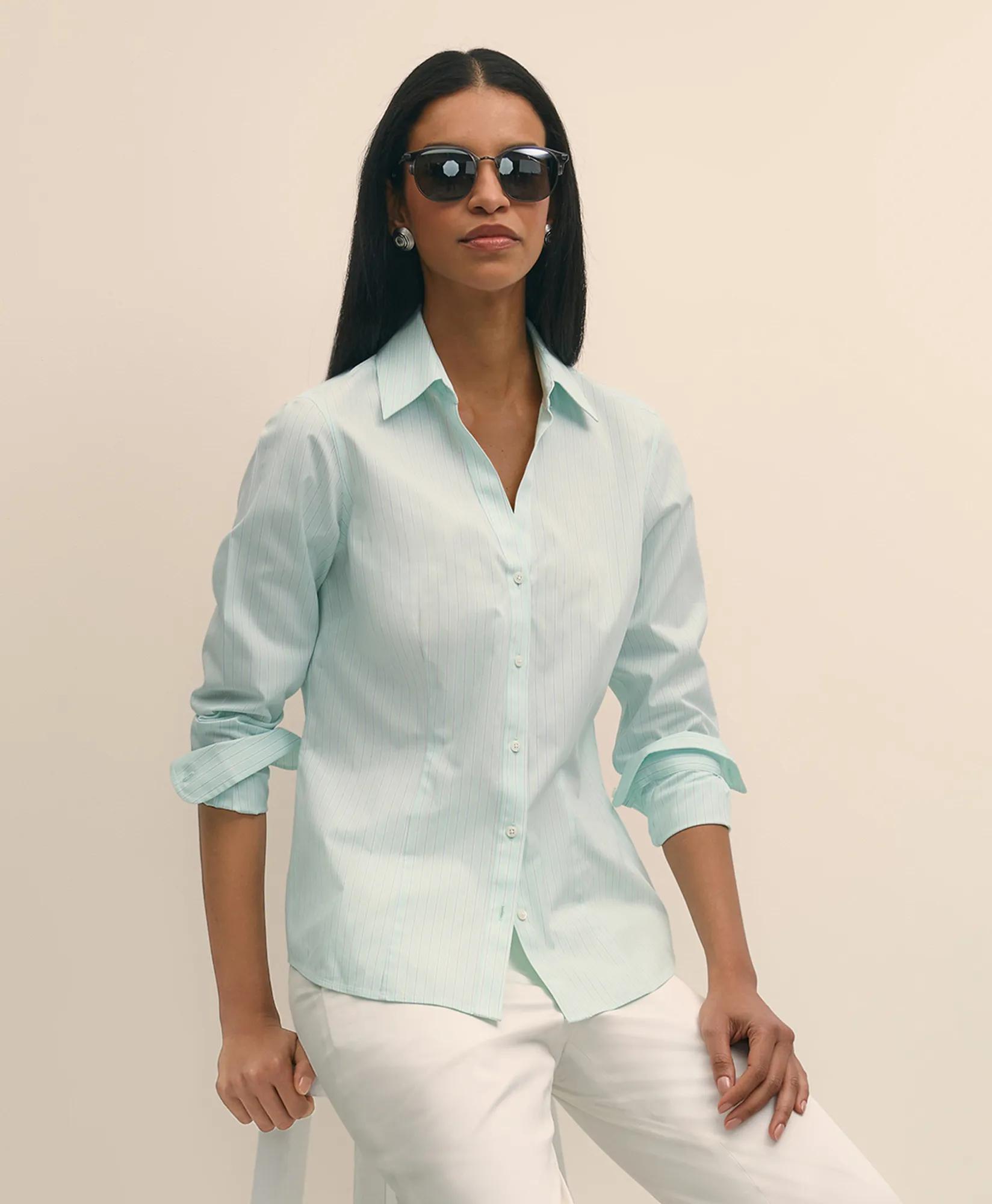 Fitted Non-Iron Stretch Supima Cotton Dress Shirt