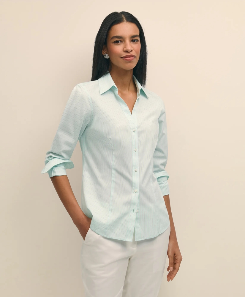 Fitted Non-Iron Stretch Supima® Cotton Dress Shirt, image 3