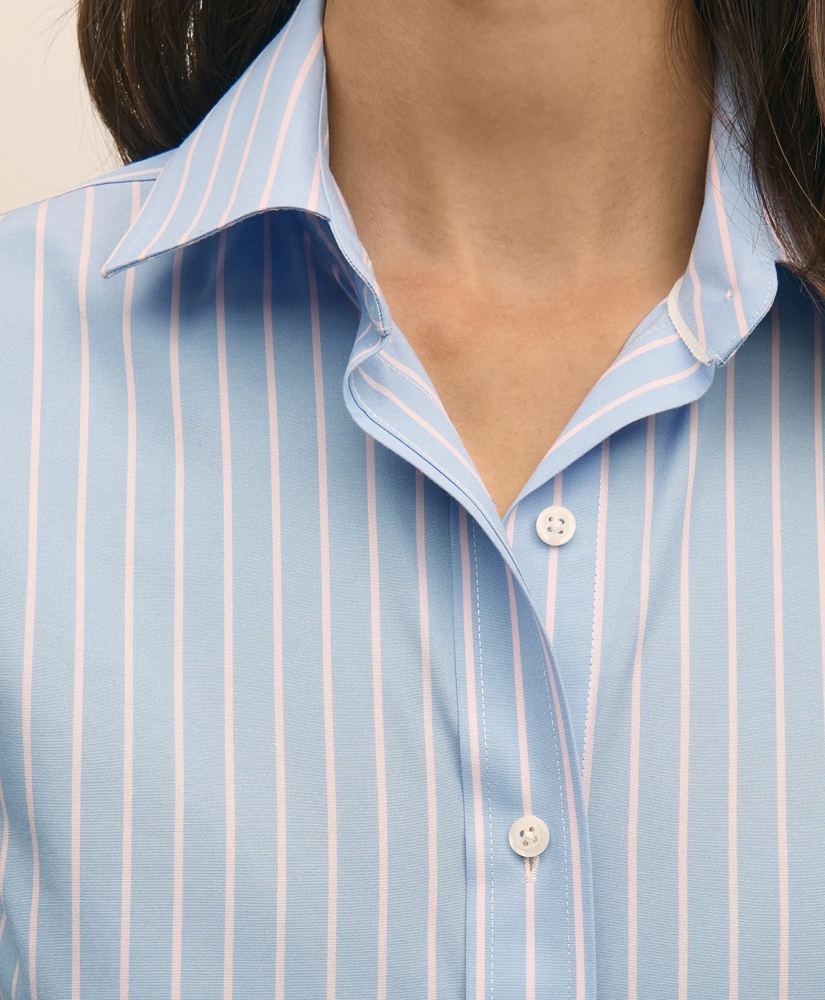 Classic Fit Non-Iron Supima® Cotton-Blend Striped Shirt, image 3