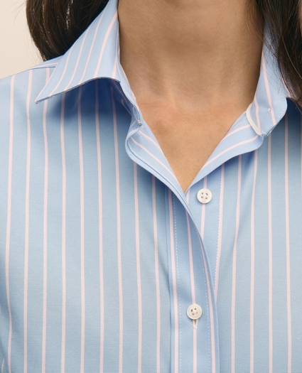 Classic Fit Non-Iron Supima® Cotton-Blend Striped Shirt, image 3