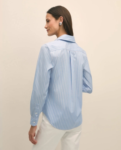Classic Fit Non-Iron Supima® Cotton-Blend Striped Shirt, image 4