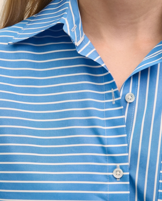 Relaxed Supima® Cotton Contrast-Stripe Shirt