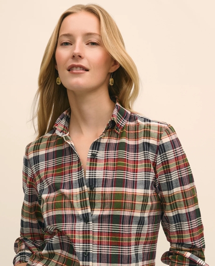 Classic Fit Cotton Madras Shirt, image 2