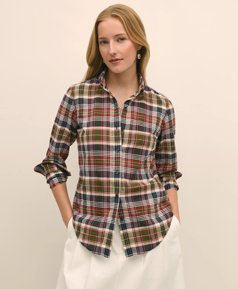Classic Fit Cotton Madras Shirt, image 3