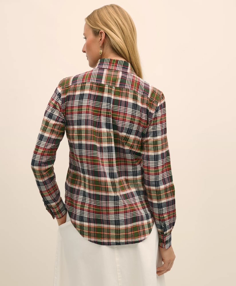 Classic Fit Cotton Madras Shirt, image 4