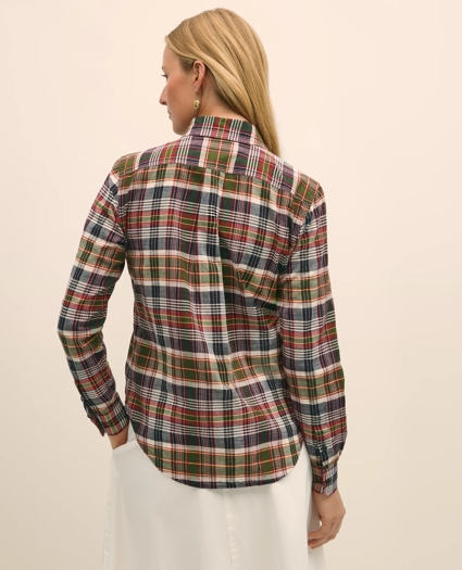 Classic Fit Cotton Madras Shirt, image 4