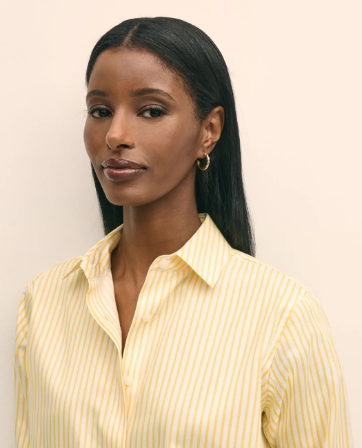 Relaxed Supima® Cotton Sateen Striped Shirt