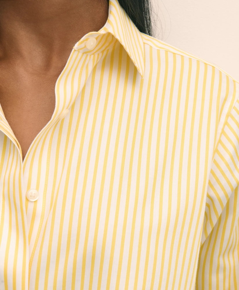Relaxed Supima® Cotton Sateen Striped Shirt, image 4