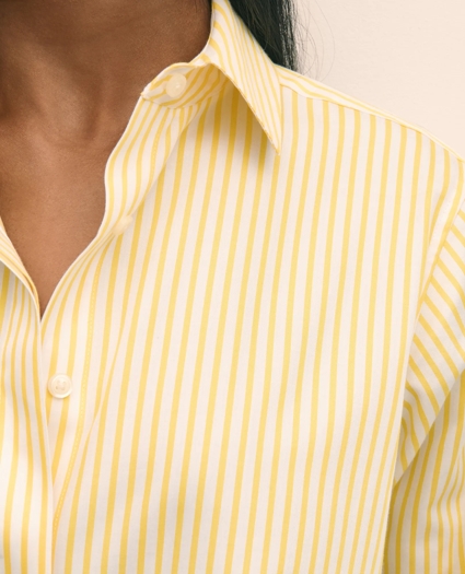 Relaxed Supima® Cotton Sateen Striped Shirt, image 4