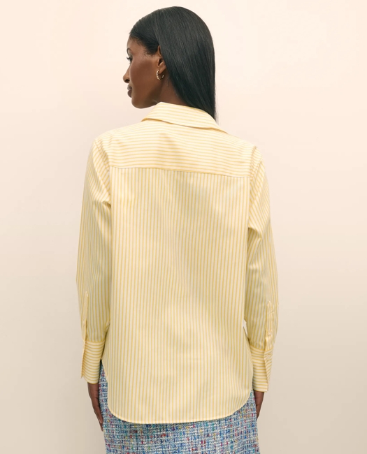 Relaxed Supima® Cotton Sateen Striped Shirt